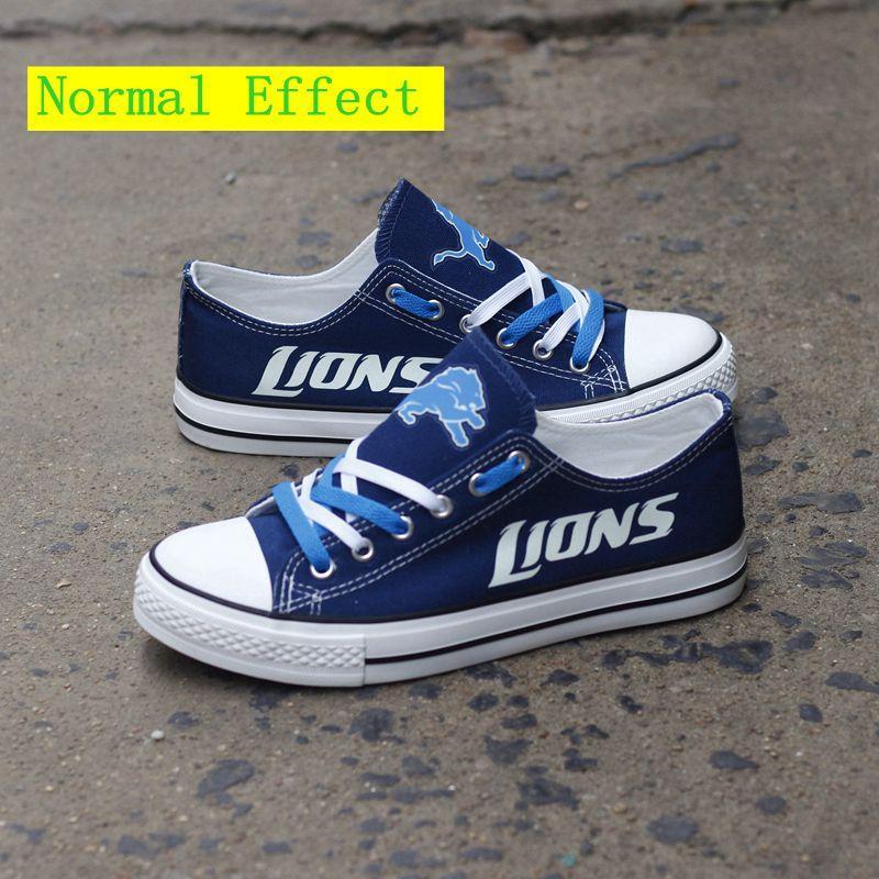 Detroit Lions Shoes Letter Glow In The Dark Shoes Cheap Laces Custom