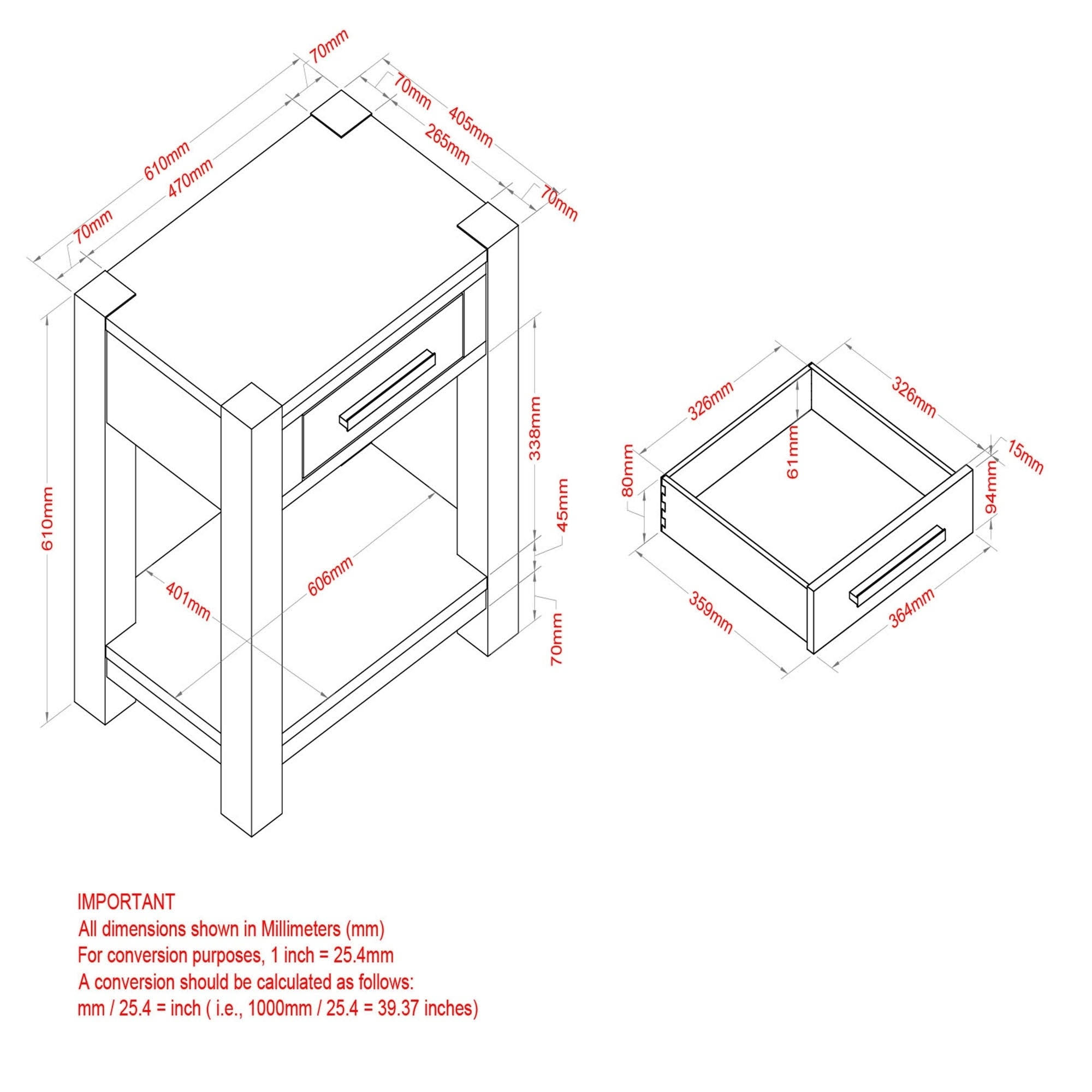 Domingo 1 Drawer Accent Table