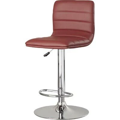 Latitude Run Bianca Adjustable Height Swivel Bar Stool Upholstery: Burgundy
