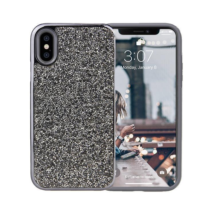 All That Glitter Charcoal Silver Crystal Case