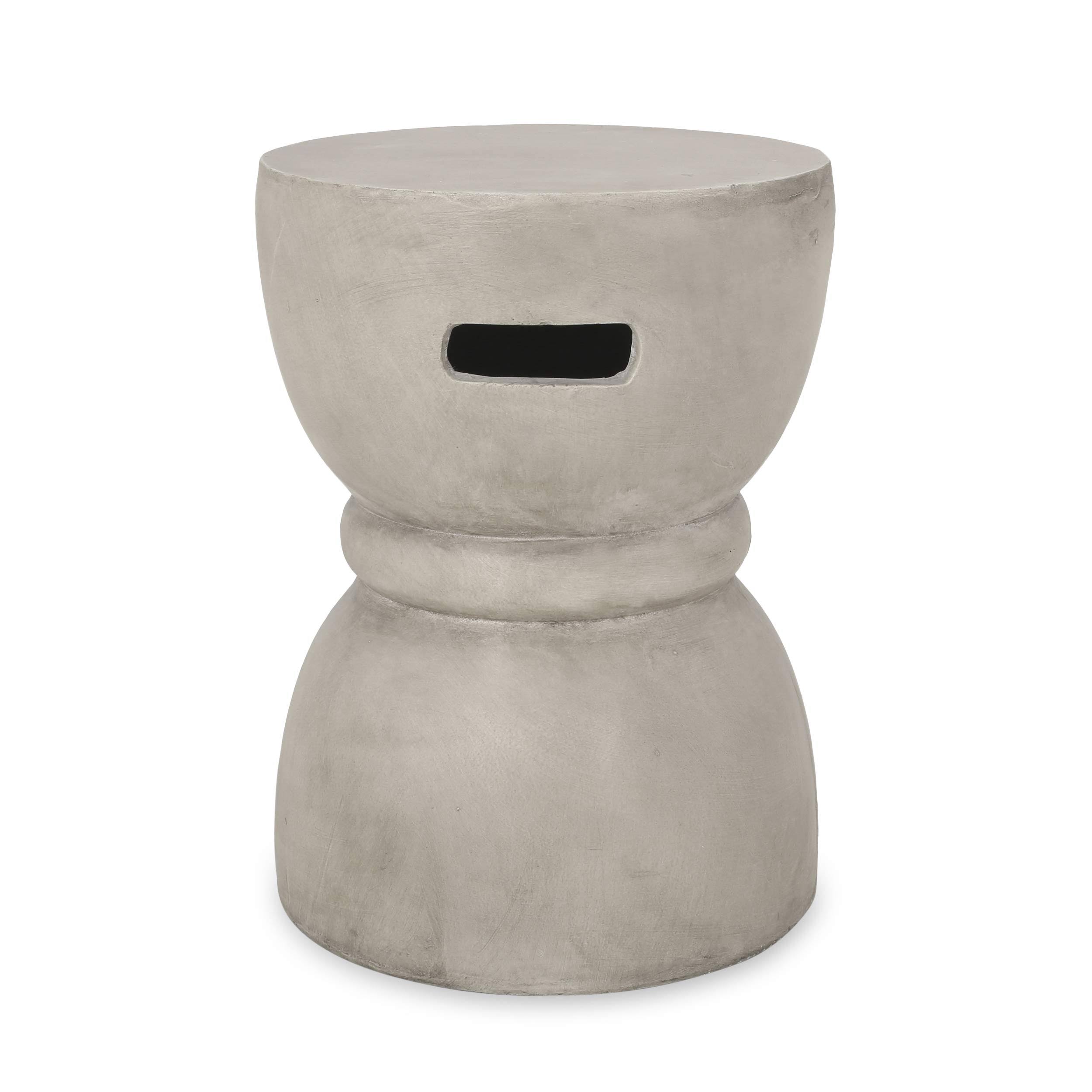 Christopher Knight Home 312769 Norman Outdoor Contemporary Lightweight Accent Side Table, Concrete Finish