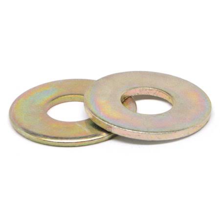 Asmc Industrial 5/8 inch Grade 8 Flat Washer SAE Pattern Medium Carbon Steel Yellow Zinc Plated Pk 100