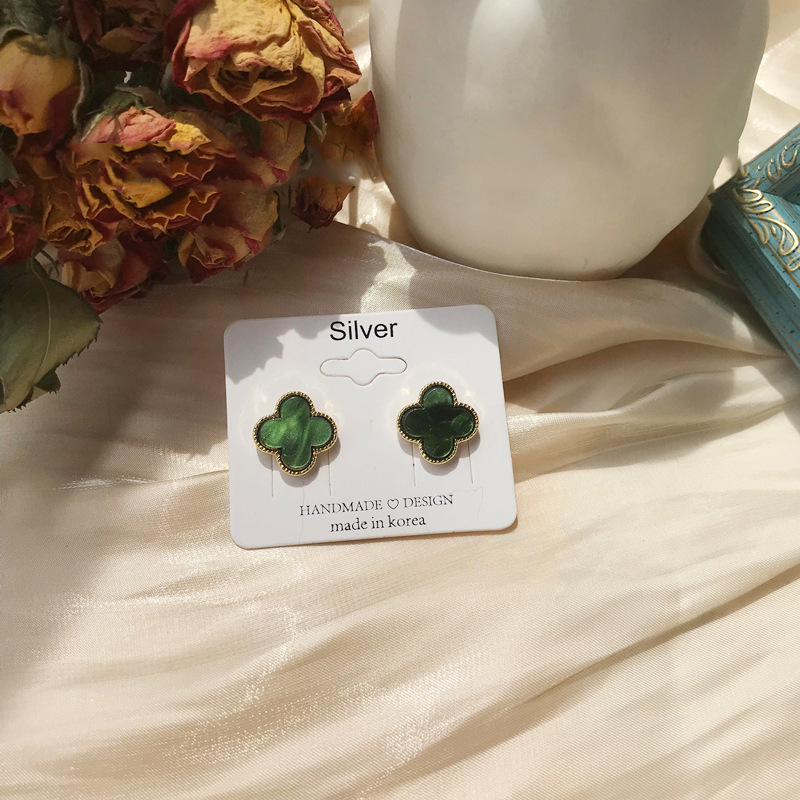 韩国S925银针小清新耳环百搭气质心形珍珠耳饰个性防过敏耳钉批发