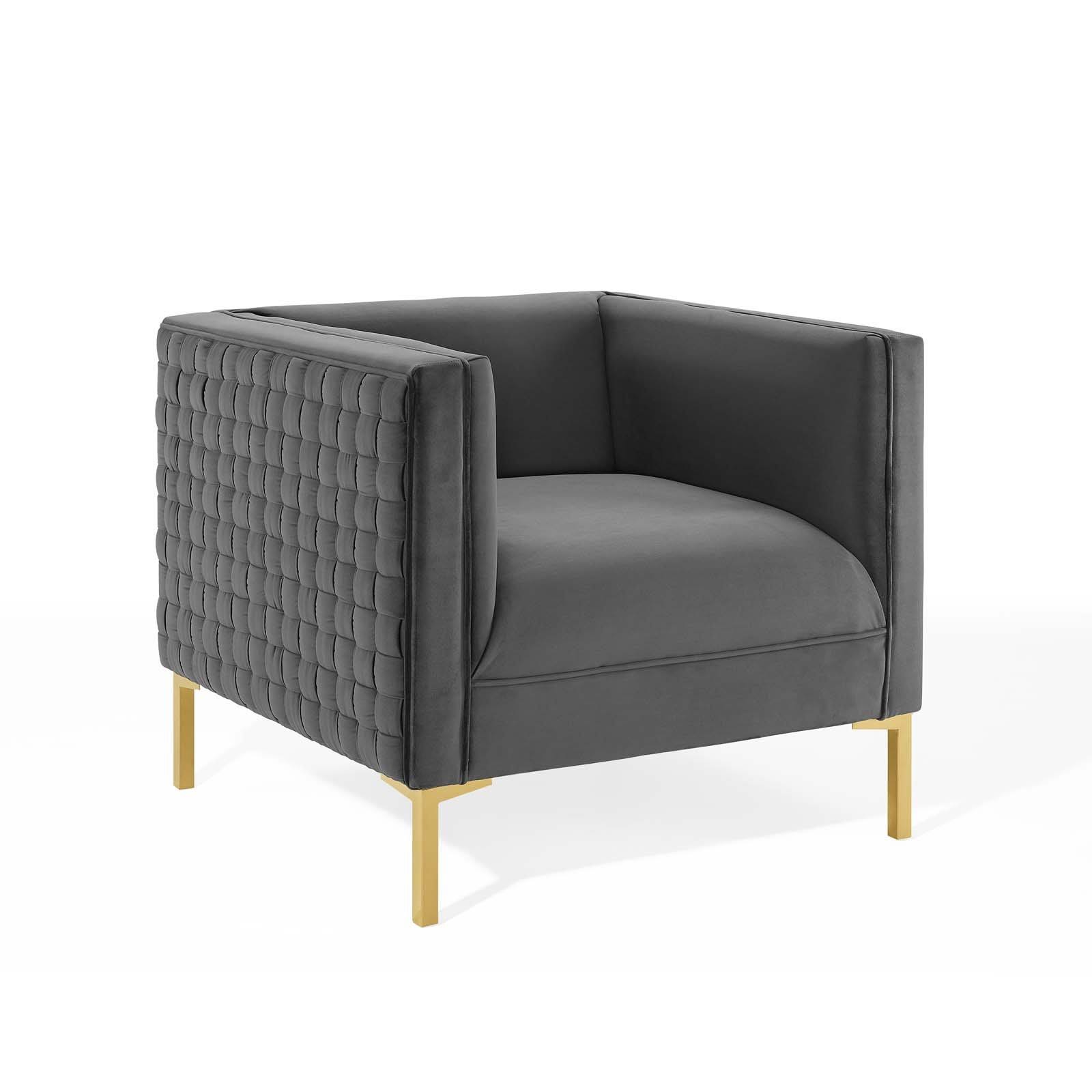 Modway Resonate Performance Velvet Armchair - Charcoal