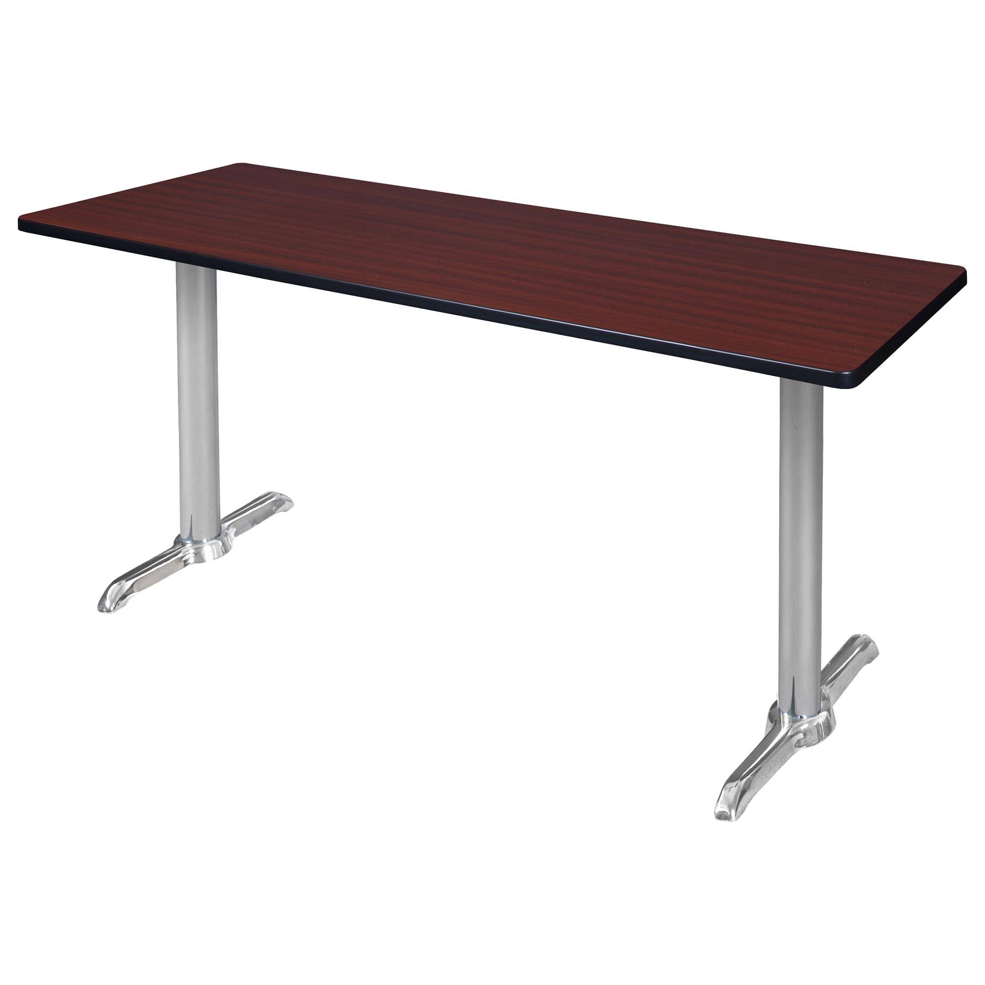 Regency Via 66x22 x 24x22 Training Table- Mahogany/Chrome