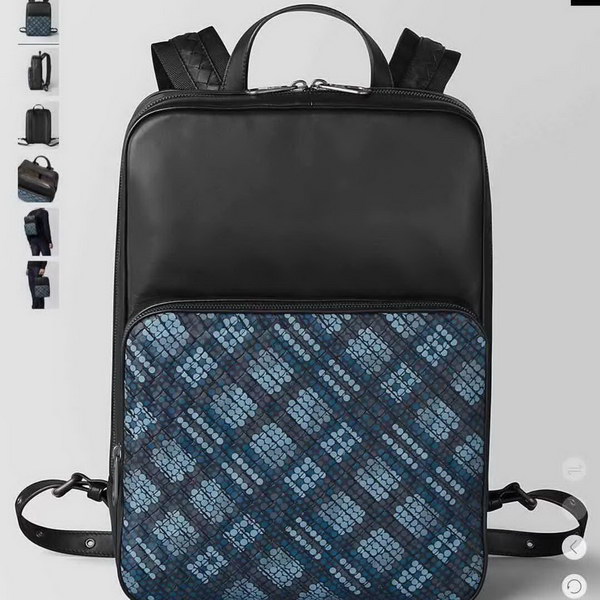 【原版皮】宝缇嘉/BV 男士双肩包，融合VN Eyelets工艺新颖呈现，光滑打蜡小牛皮基底上，intrecciato编织图案交织呈现，相映成趣，款号：80186608