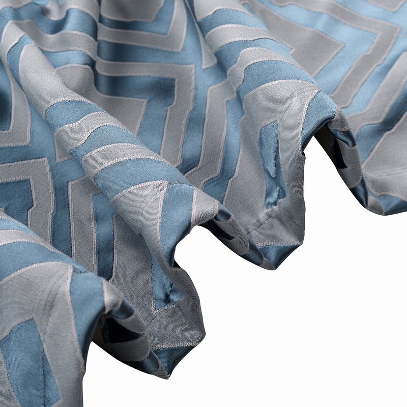 Rod Pocket Dust Proof Rhomboid Jacquard Curtain Two-Toned Damask Diamond with Blackout Lined NINA
