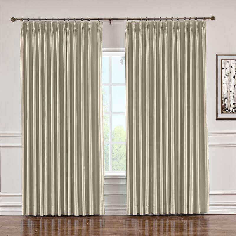 CUSTOM Lao Hang Zhou Beige Polyester Cotton Thermal Insulated Curtain