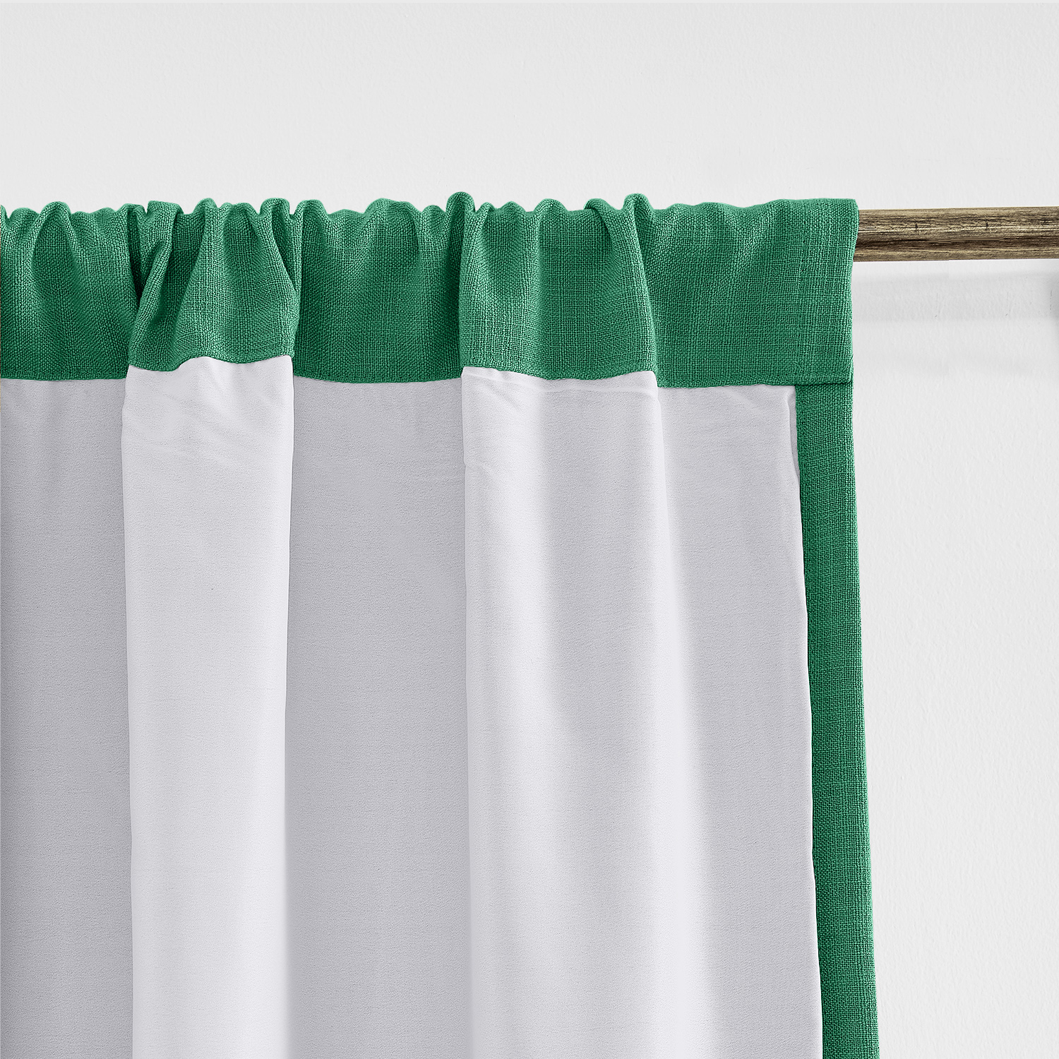 Rod Pocket Faux Linen Window Curtain with Blackout Lined LIZ