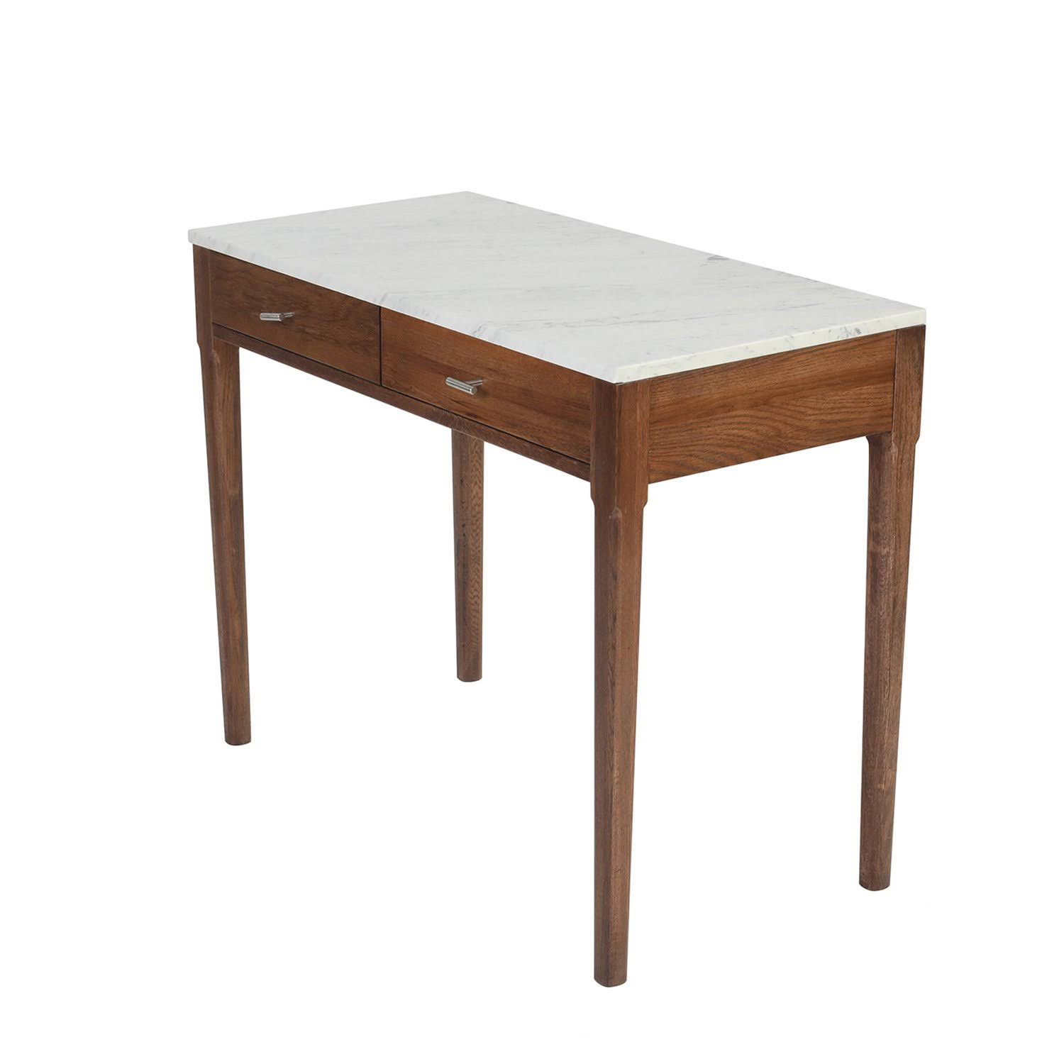 Meno Console Table - Finish: White Marble, Walnut by The Bianco Collection