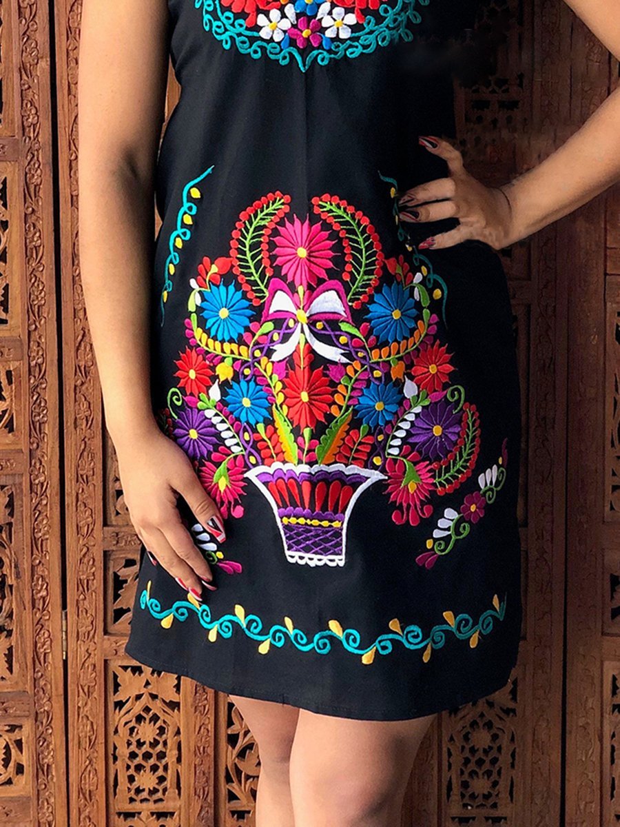 Short Sleeve Crew Neck Casual Dresses