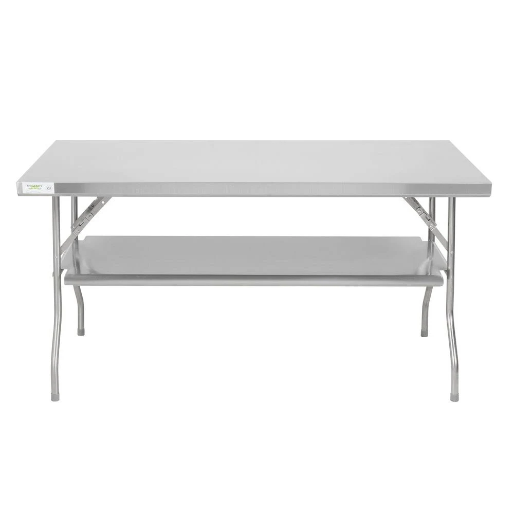 Regency 30x22 x 60x22 18-Gauge Stainless Steel Folding Work Table with Removable Undershelf