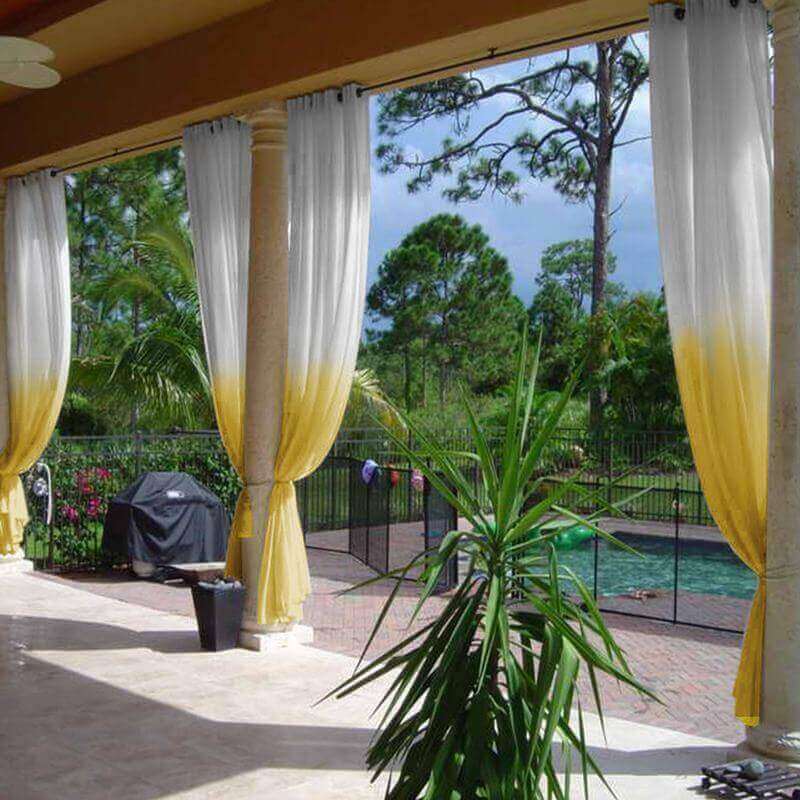 Nickel Grommet Gradient Ombre Sheer Curtain Tulle Gradual Drape HANNA