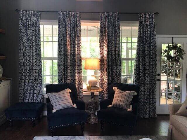 Trellis Window Curtain Pinch Pleated Lattice Drapery Panel With Blackout Lining BQ66260