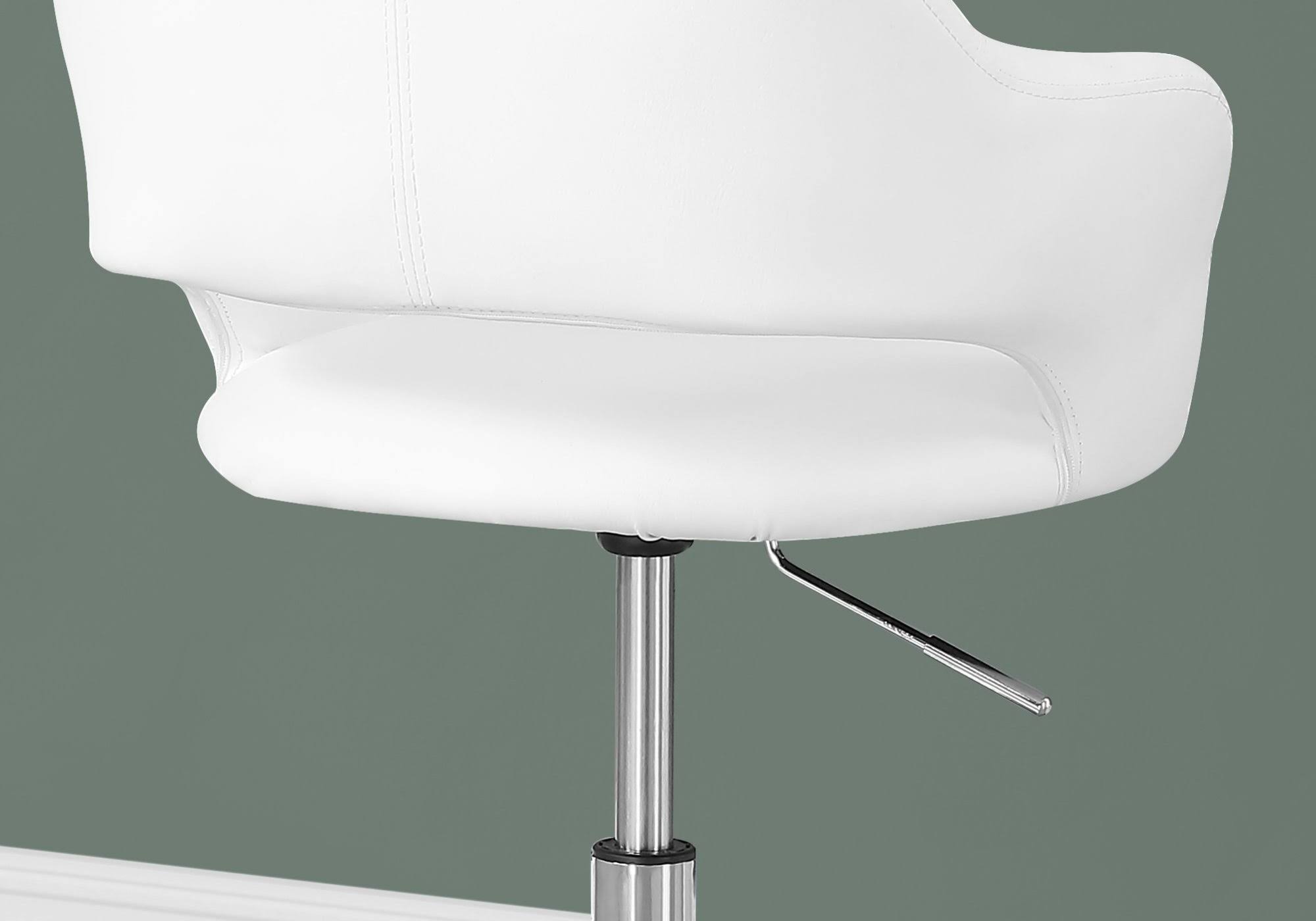 Monarch Office Chair - White / Chrome Metal Hydraulic Lift Base