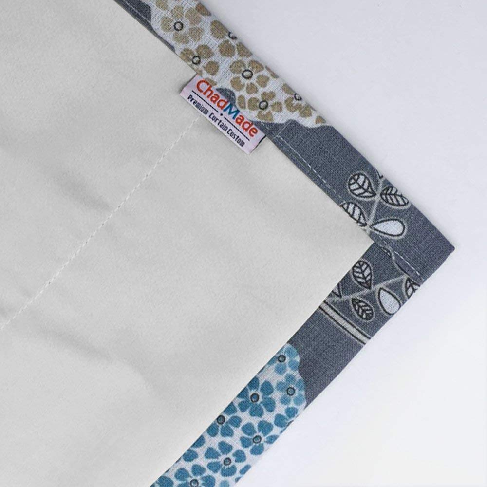 Cartoon Flowers Printed Window Drape Flat Hook Thermal Insulated Blackout Lining Curtain BQ66255