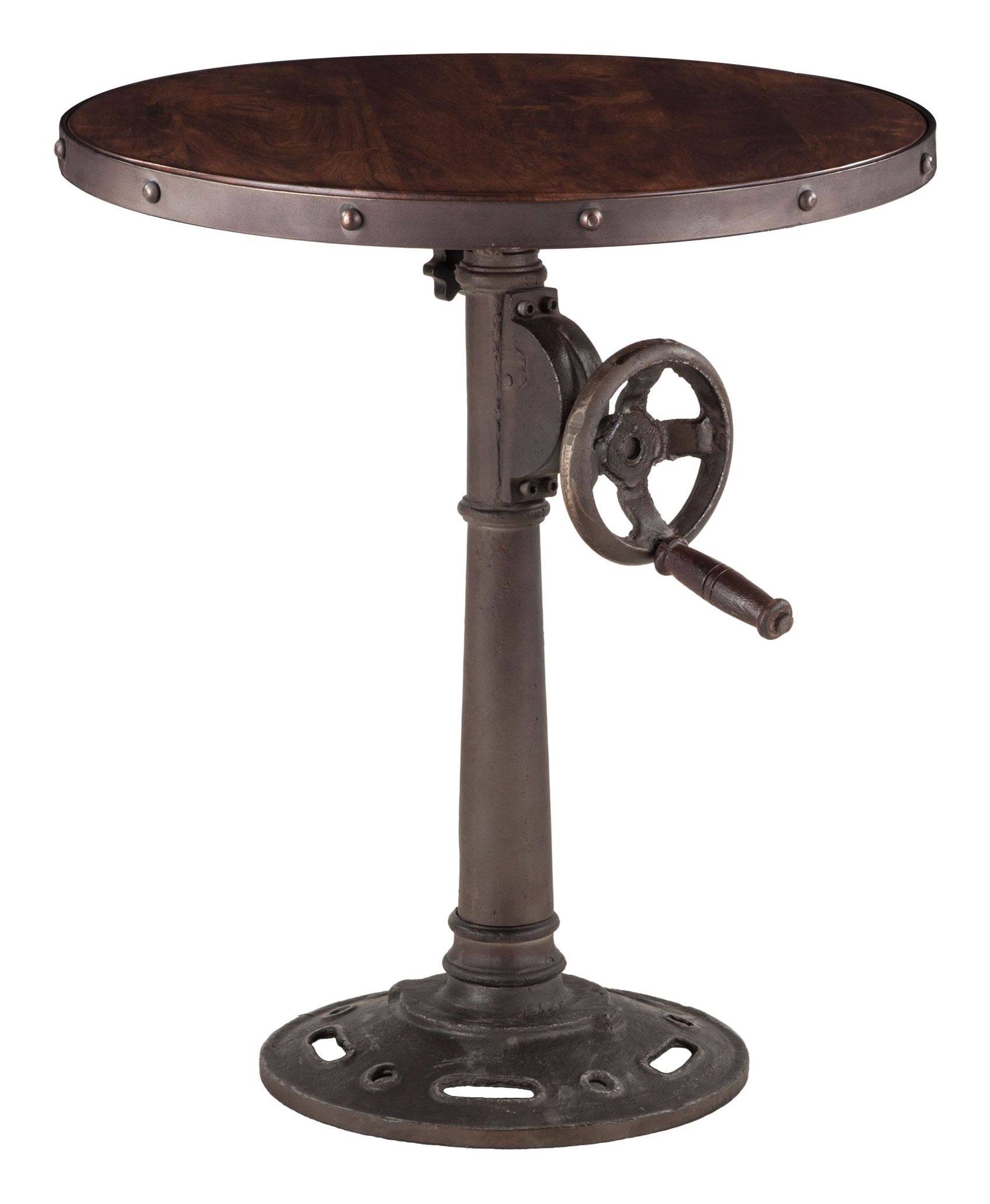 World Interiors Artezia 25 inch Round Adjustable Side Table