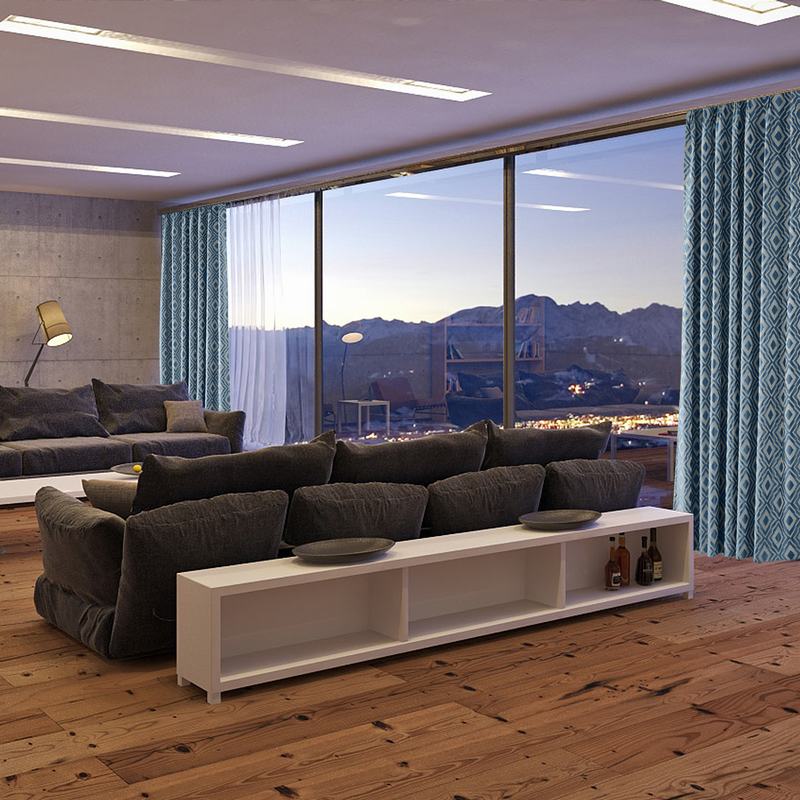 Rod Pocket Dust Proof Rhomboid Jacquard Curtain Two-Toned Damask Diamond with Blackout Lined NINA