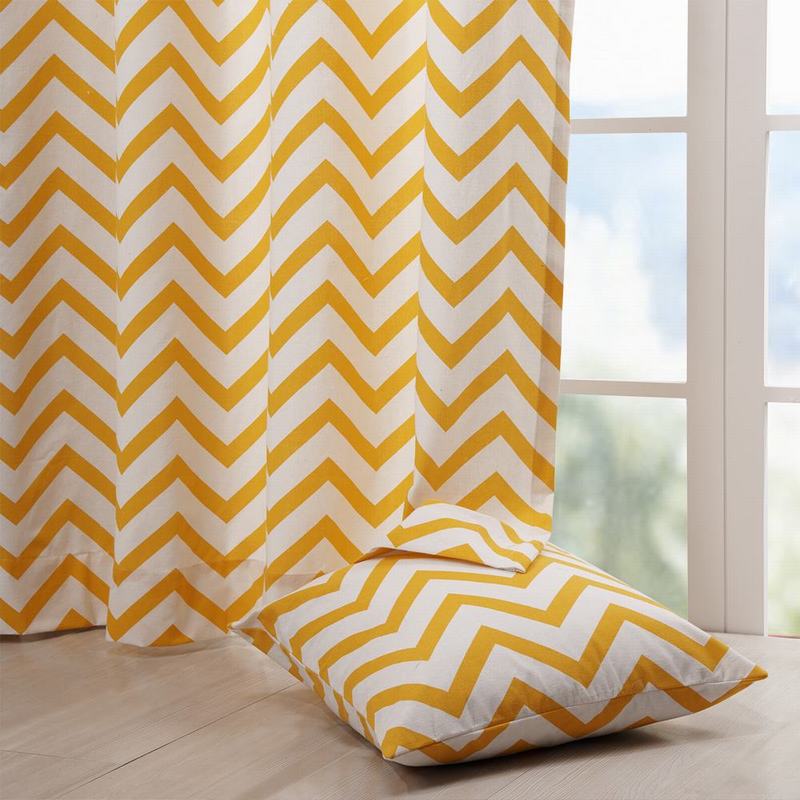 Chevron Insulated Blackout Lining Back Cotton Grommet Panel Curtain Drapery Sofitel