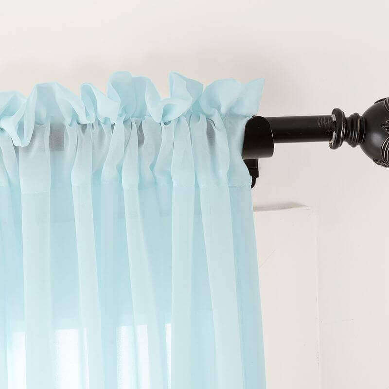 Indoor Outdoor Sheer Curtain Rod Pocket with 1 Inch Flange Wide Opulent Voile Drape SCANDINA