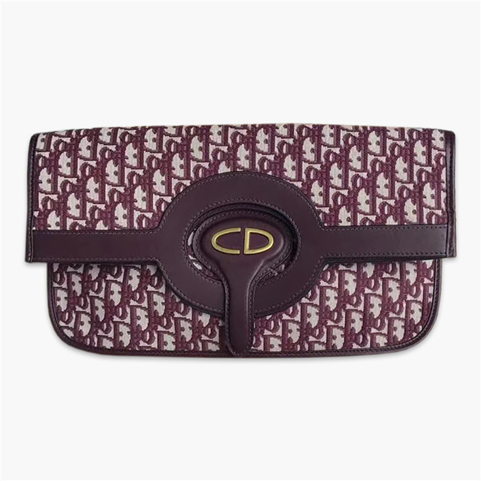 【原版皮】迪奥/Dior 翻折提花手包，选用Oblique提花帆布搭配同色系牛皮皮革裁制而成，缀以CD徽标锁扣，复古味满满哒，上班逛街都可以用，款号：M6758