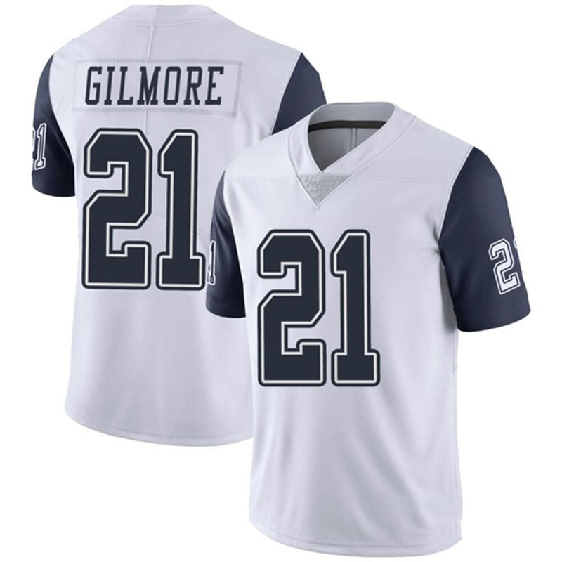 D.Cowboys #21 Stephon Gilmore White Color Rush Vapor Untouchable Jersey Stitched American Football Jerseys