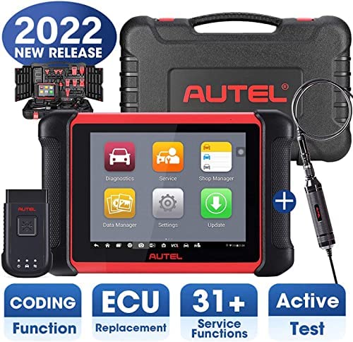 Autel Scanner MaxiCOM MK906BT with MV105, 2022 New Version of Maxisys MS906BT/MS908/MK908, OBD2 Auto Scan Tool with Advanced ECU Coding, Bi-Directional Control, 31+ Services, All System Diagnostics