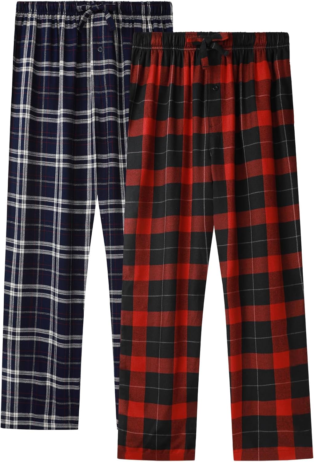 BAMBOO COOL Men's Pajama Bottoms Plaid Pajamas Pants for Men Soft Long Lounge Woven Pj Sleep Pant with Pockets