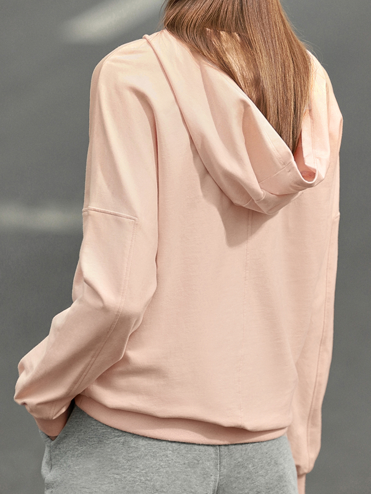 Amii Minimalism Sweatshirt Women Spring Hooded Clothes Solid Loose Hoodies 100% Cotton Casual Pullover Female Tops 12240199