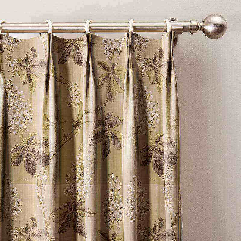 Floral Botanical Print Cotton Print Pinch Pleated Blackout Lining Darpe Panel BQ66276