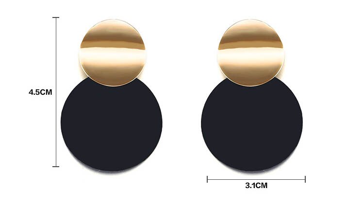 Fashion Geometric Round Stud Double Circle Earrings