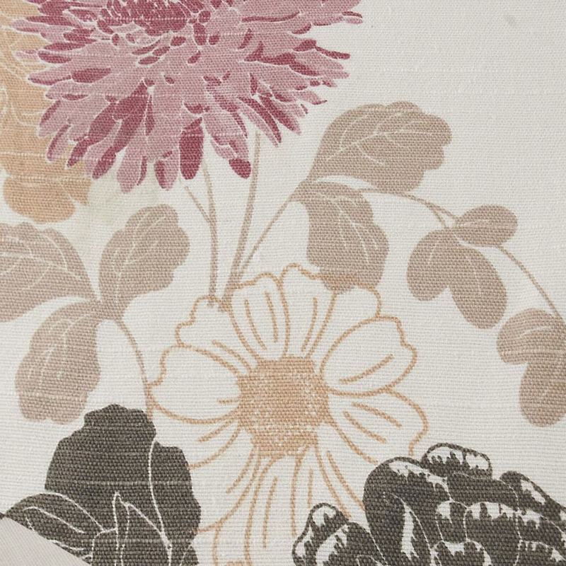 Nickel Grommet Polyester Cotton Blend Flower Printed Blackout Lined Curtain Drape Sofitel