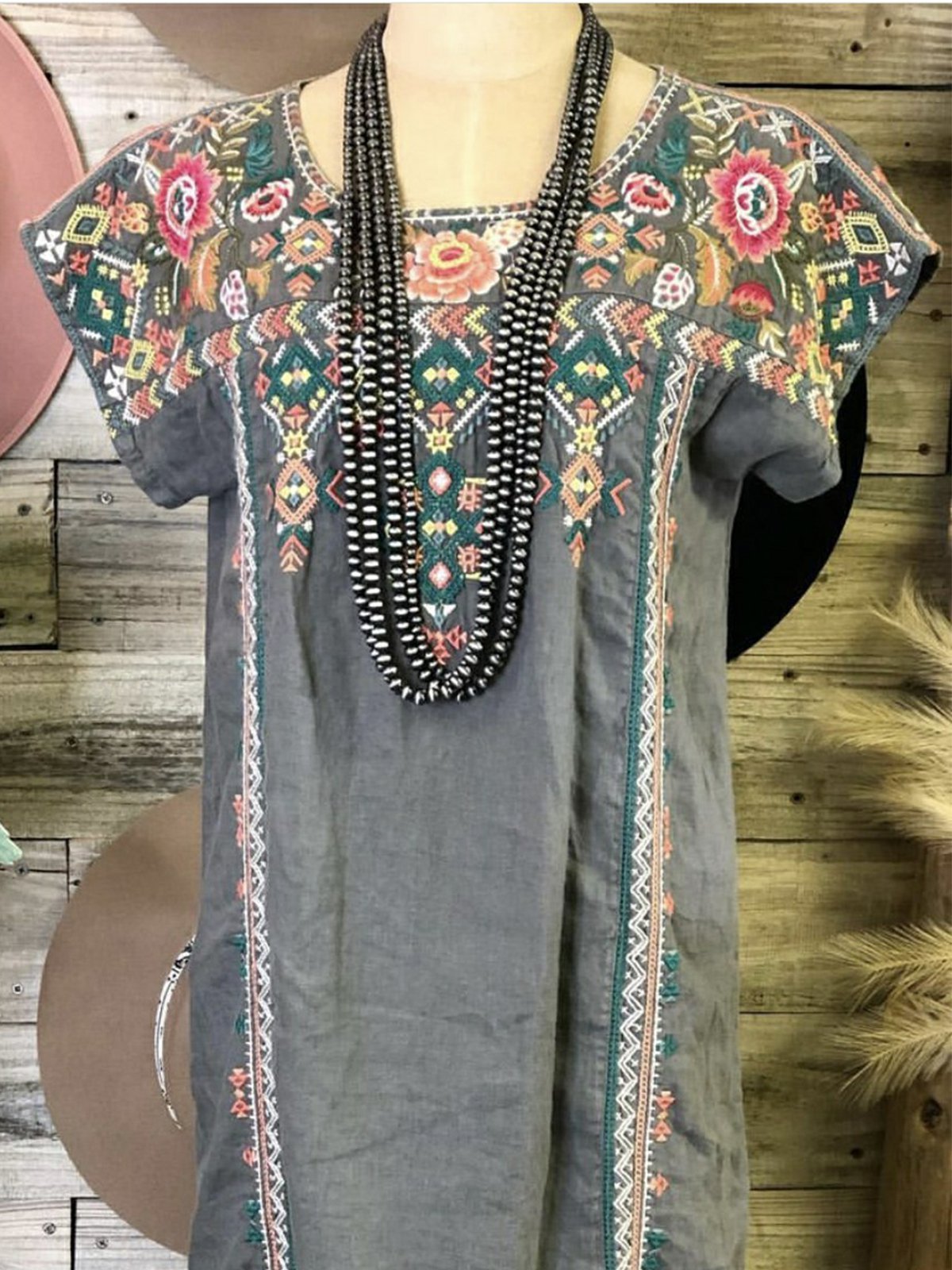 Boho Crew Neck Shift Sweet Short Sleeve Dresses