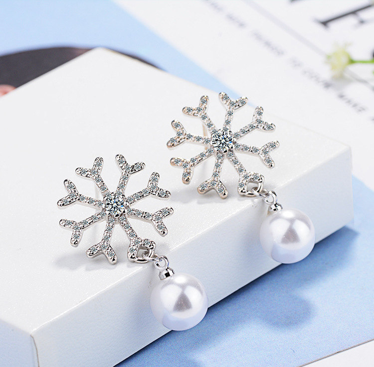 韩国S925银针小清新耳环百搭气质心形珍珠耳饰个性防过敏耳钉批发