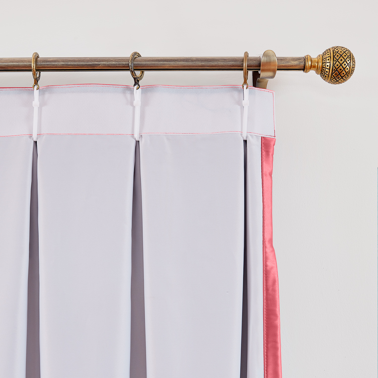 Polyester Cotton Silky Drape with Blackout Lined Pinch Pleated Window Curtain Panel LHZ