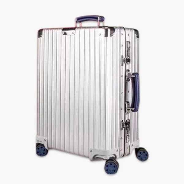 日默瓦/Rimowa 旅行箱，全​铝​镁‎合金，经典款​的新版‎本，彩色皮质把手，购买就送透明套，4个轮子，2个手把，绑带，想怎么换就怎么换，永远是街头机场最靓的你