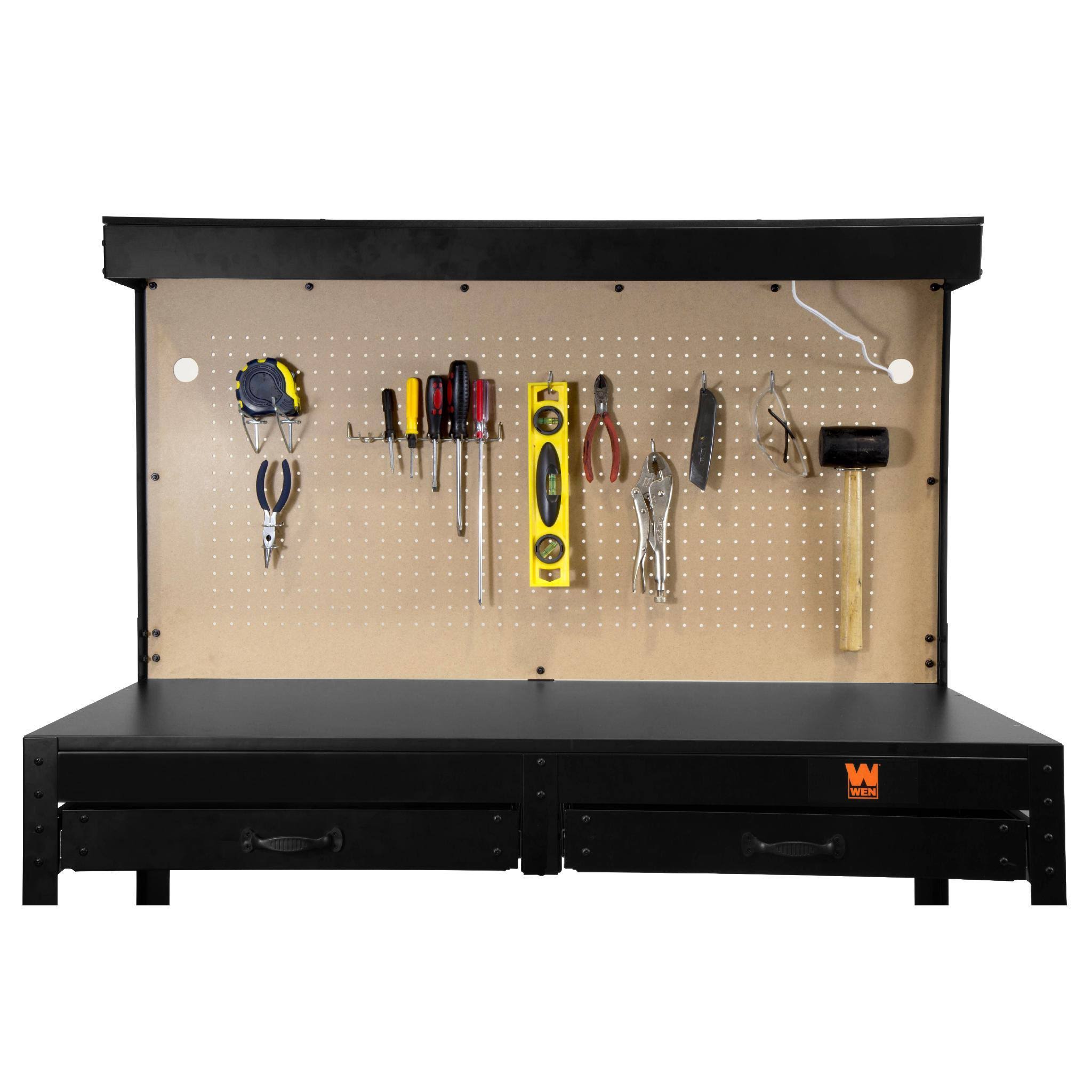 Wen WB4723 48 inch Workbench with Power Outlets and Light