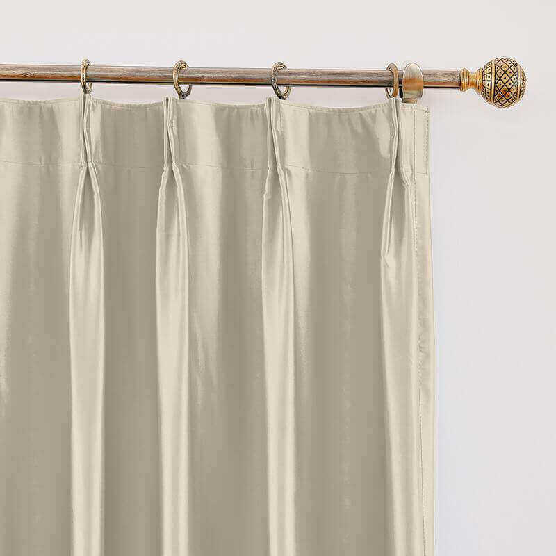 CUSTOM Lao Hang Zhou Beige Polyester Cotton Thermal Insulated Curtain