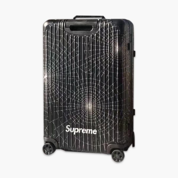 日默瓦/rimowa  x Supreme联名蜘蛛网，全铝箱体，二次氧化蜘蛛网，无极变速弹跳拉杆