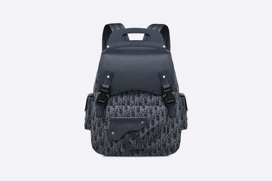 Saddle Backpack Blue Dior Oblique Jacquard