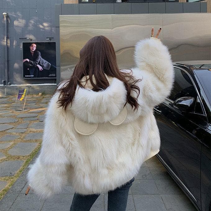Bear Ears Faux Fur Hooded Coat SS0595