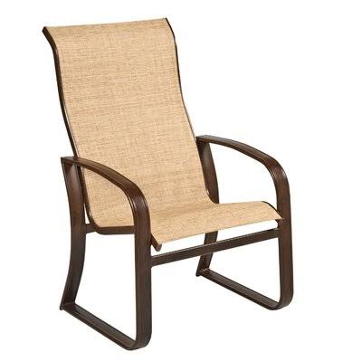 Woodard Cayman Isle Sling High-Back Patio Dining Chair; Augustine Alloy, Silver