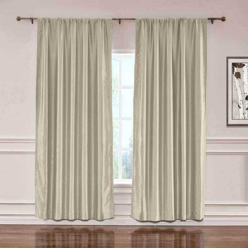 CUSTOM Lao Hang Zhou Beige Polyester Cotton Thermal Insulated Curtain