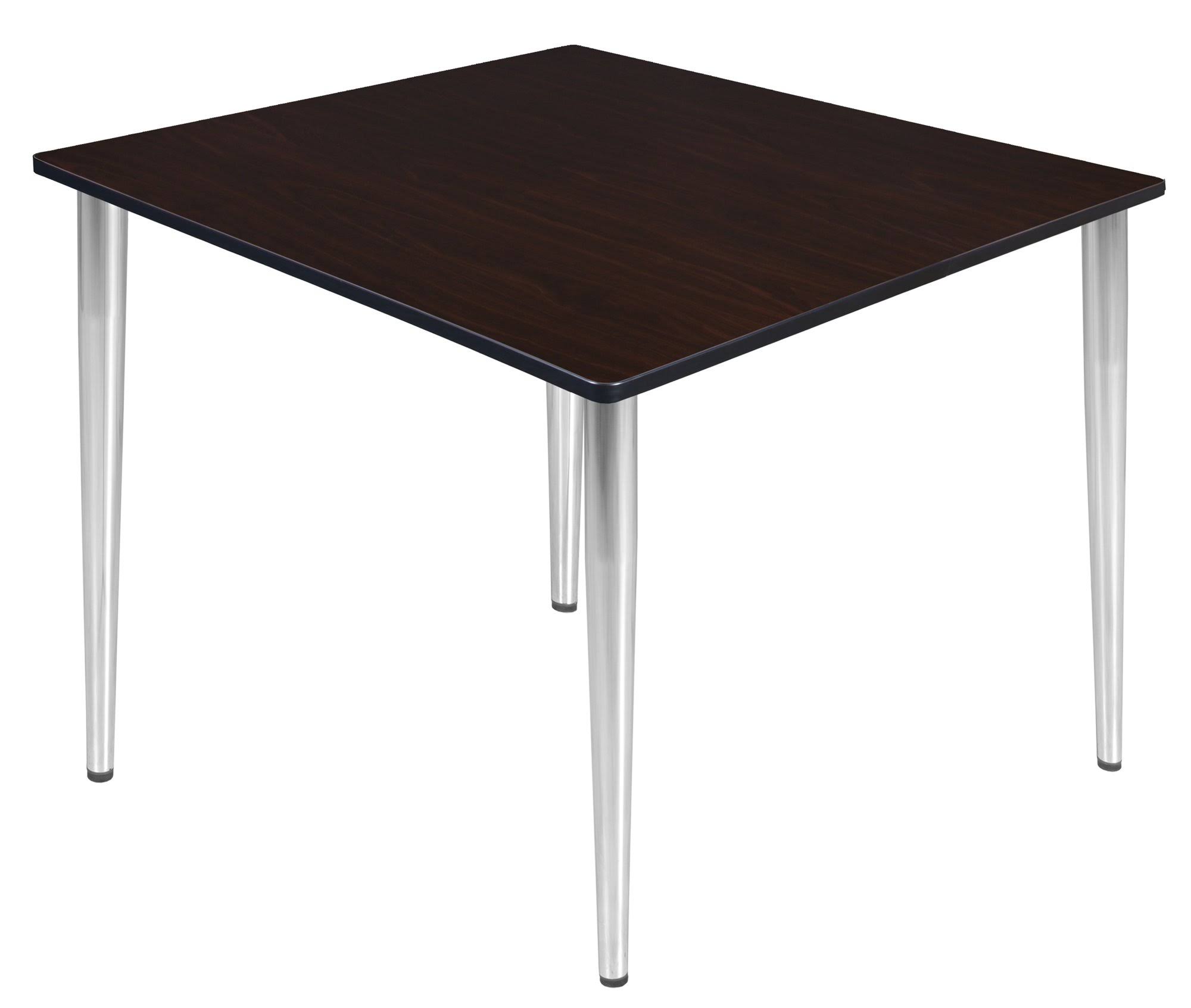Regency Kahlo 48x22 Square Tapered Leg Table- Mocha Walnut/ Chrome