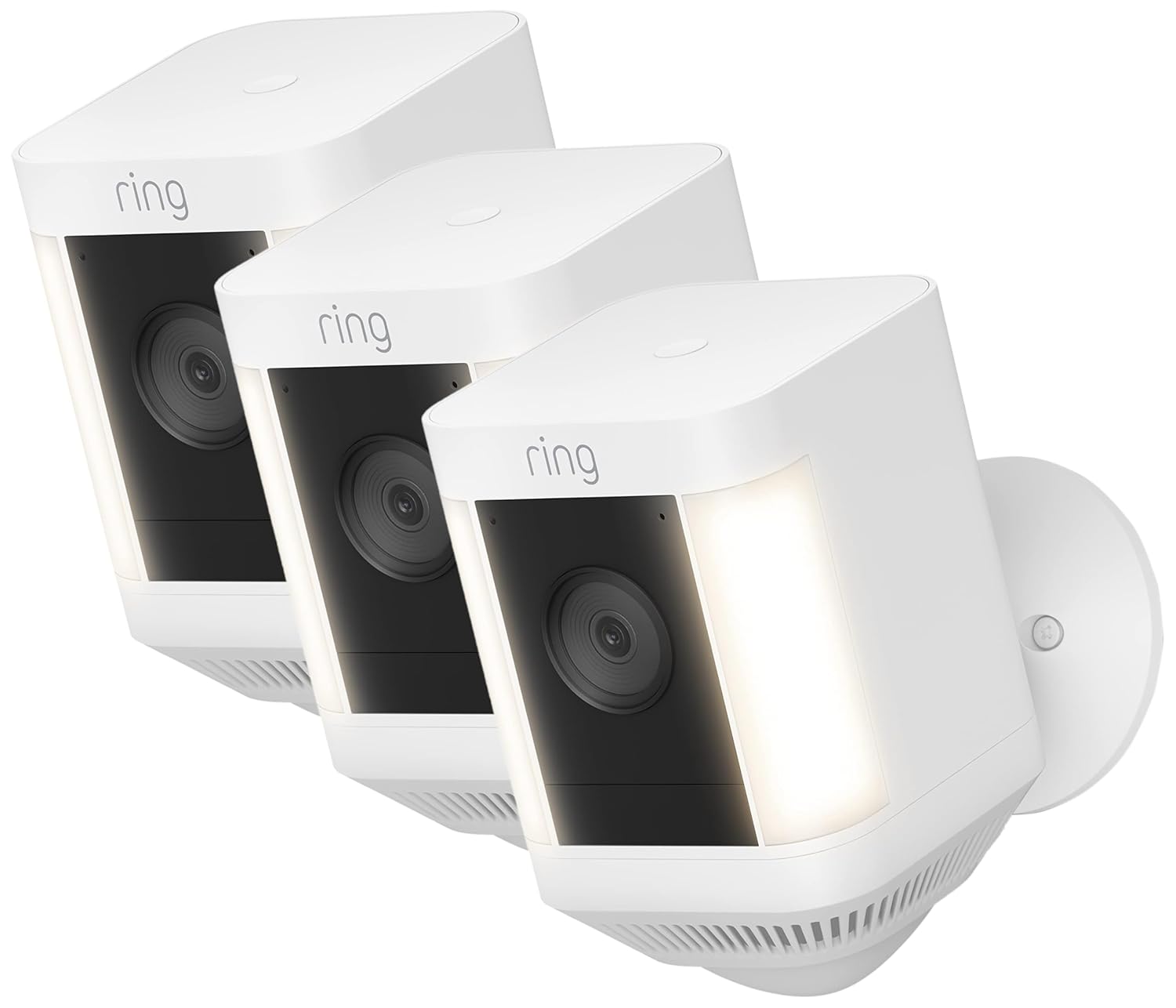 Ring Spotlight Cam Plus, Battery | Two-Way Talk, Color Night Vision, and Security Siren (2022 release) - White
