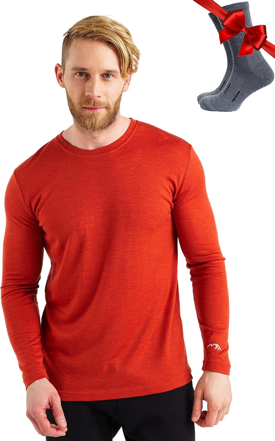 Merino.tech Merino Wool Base Layer - Mens 100% Merino Wool Long Sleeve Thermal Shirts Heavyweight, Midweight, Lite with Socks